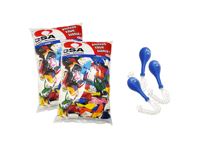 logo balloons kit with ribbons easy tie for handing out